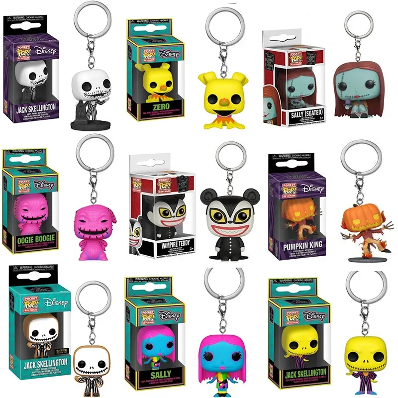 thumbnail image 1 of Funko POP DISNEY Skeleton Jack Sally Sewing Sally (sentada) ZERO OOGIE BOOGIE Pvc Pop Llavero Figura de acción Colección Modelo de juguete, 1 of 5