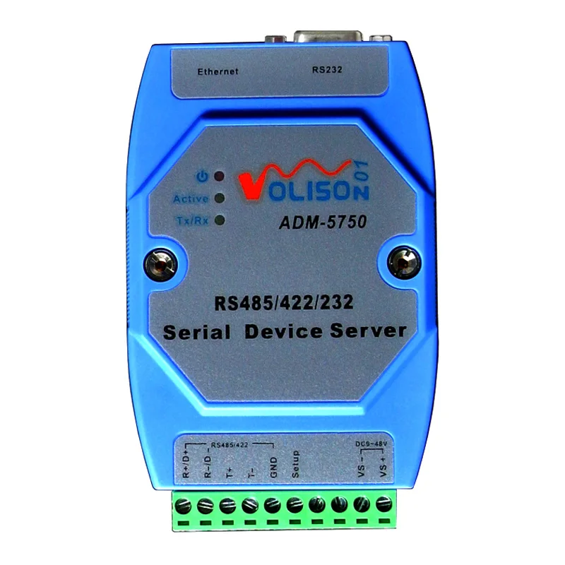 ADM-5750 Din Rail Industrial Serial Port Server RS232/485/422 to Ethernet Transparent Transmission