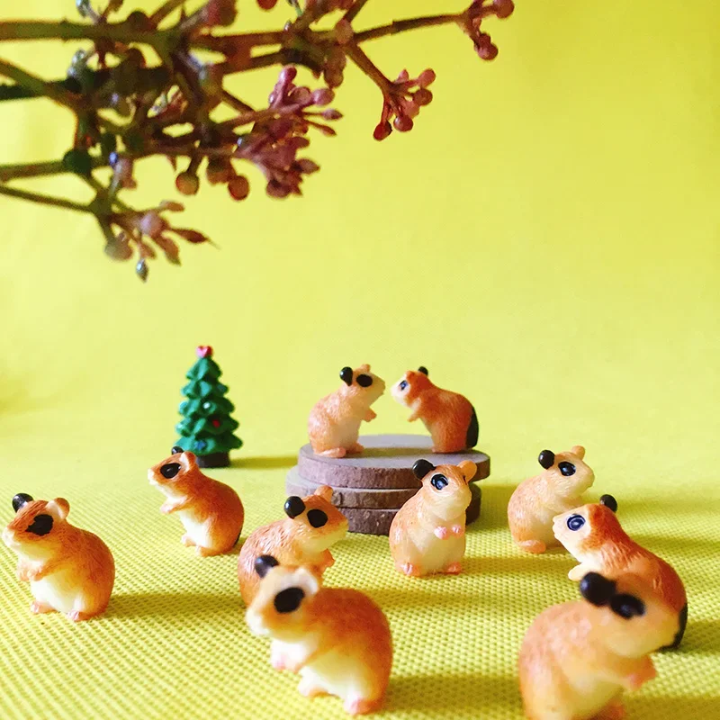 ornament crafts miniature ornament miniature figurines resin crafts 10 Pcs Hamster/fairy garden gnome/moss terrarium home decor/crafts/bonsai/bottle garden/miniatures figurine/DIY supplies