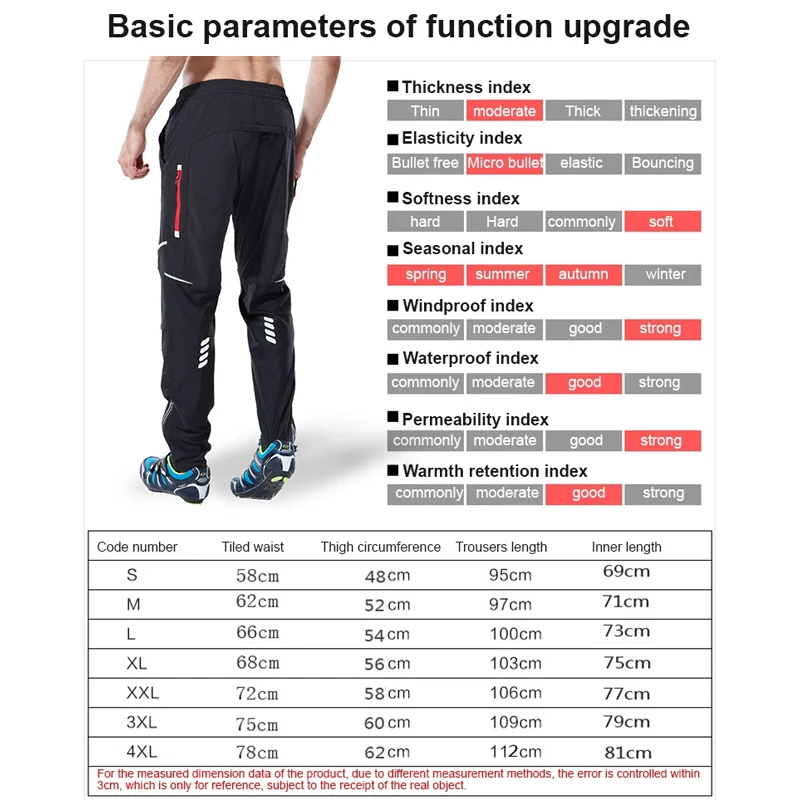 Spring Summer Cycling Pants Men Women Breathable Bicycle Trousers Ciclismo Reflective Outdoor Running Fishing Sports Pants