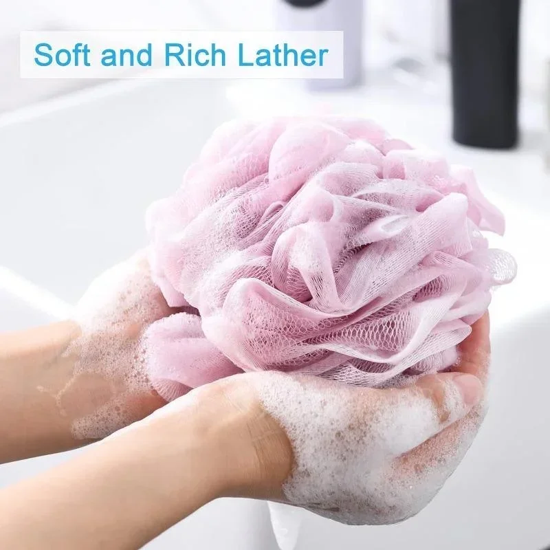 1/2/3pcs Large Bath Ball Rich Bubble Bath Towel Scrubber Body Cleaning Mesh Shower Wash Sponge Bathroom Accessories 2