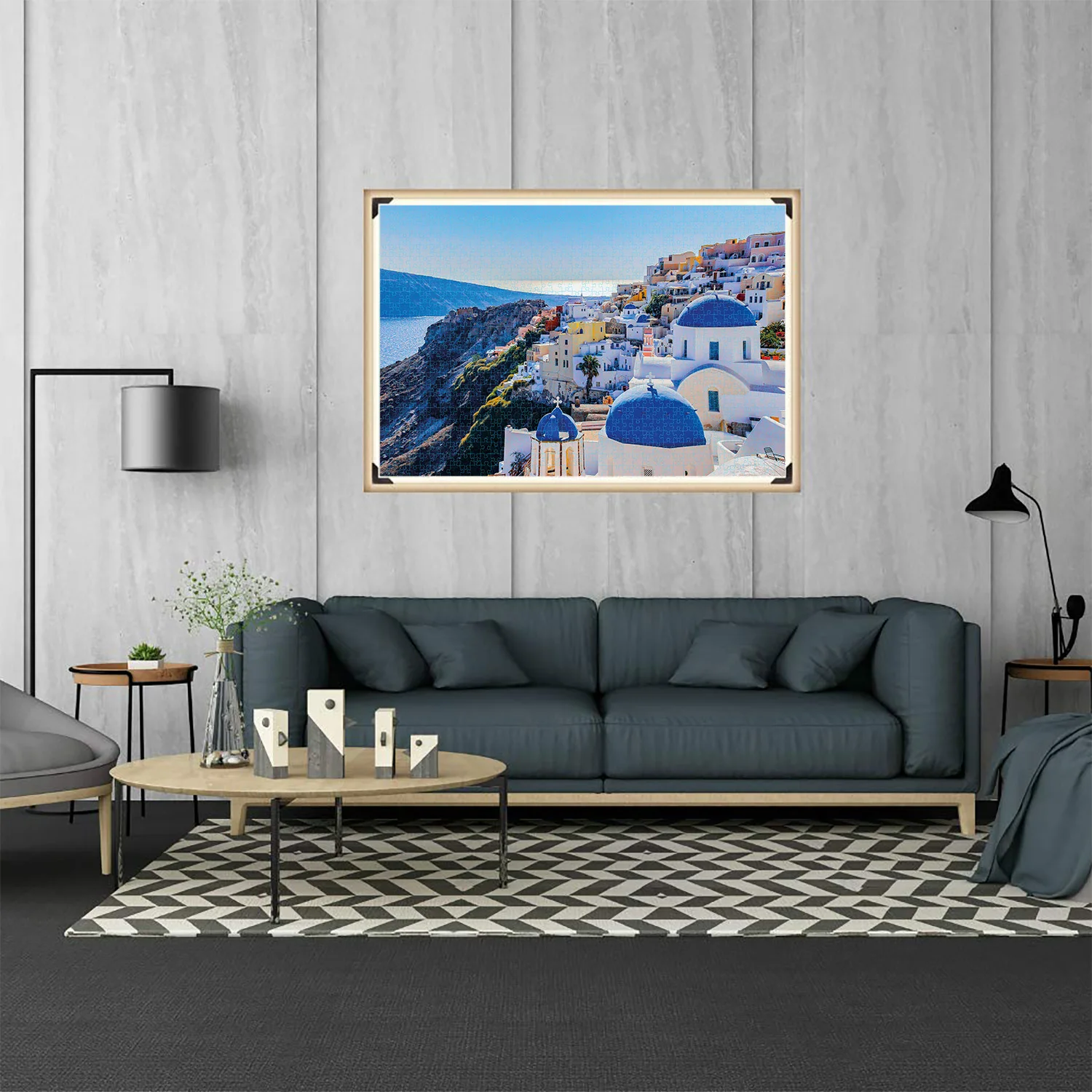 1000 Pieces Santorini Jigsaw Puzzles, Adults Teens Kids Toys Gift Educational Intellectual Decompressing Fun Family Game