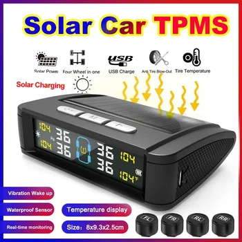Rilevatore per auto 4 sensori tpms sistema di monitoraggio della pressione dei pneumatici Rilevatore di sicurezza automatico Pressione Temperatura della pressione dei pneumatici impermeabile