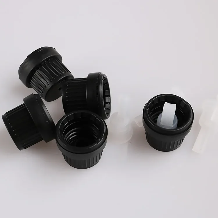 Bottle cap 18mm screw tamper evident cap with drop plug for essential oil bottle plastic cap for 5ml/10ml/15ml/20ml/30ml/50ml/100ml bottle