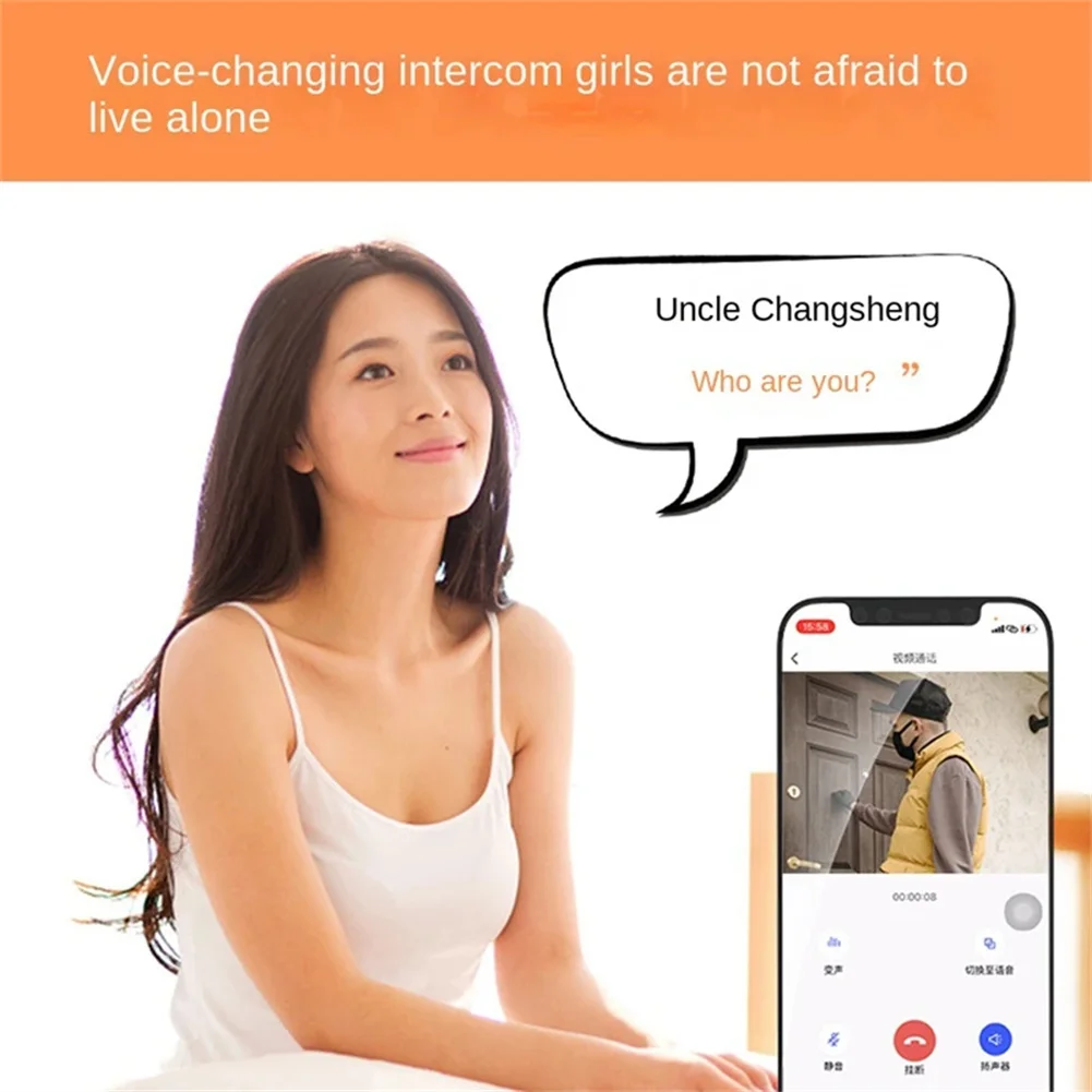 Wireless Doorbell Camera With Chime Battery Powered Wi-Fi HD Video Smart Door Bell With Night Vision Two-Way Talking