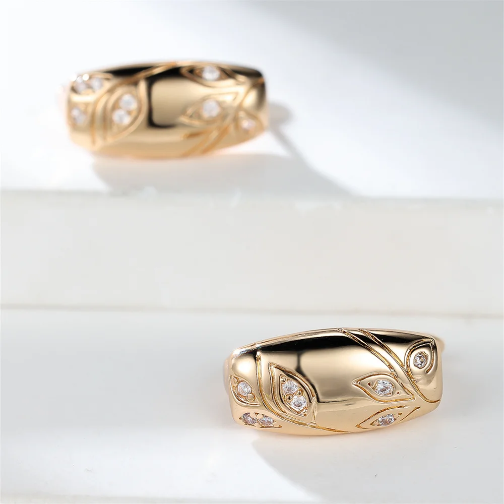 White Zircon Marquise Stone Tree Leaf Hoop Earrings For Women Trendy Gold Color Ear Buckle Wedding Jewelry Engagement Party Gift