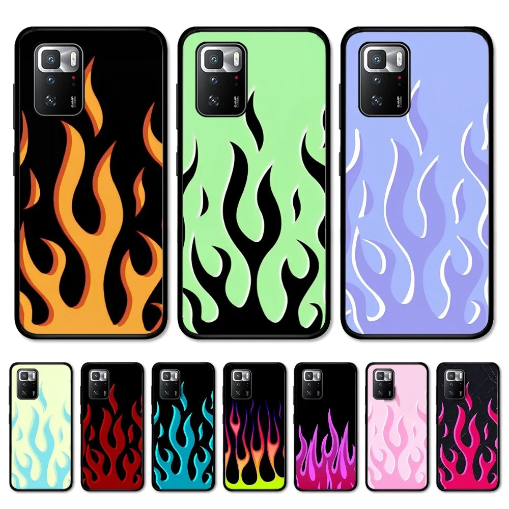 

Cool Flame Colorful Pattern Phone Case For Redmi Note 4 X 5 A 6 7 8 Pro T 9 Pro 9S 10 Pro 11 Pro 11S 11Epro PocoM3pro