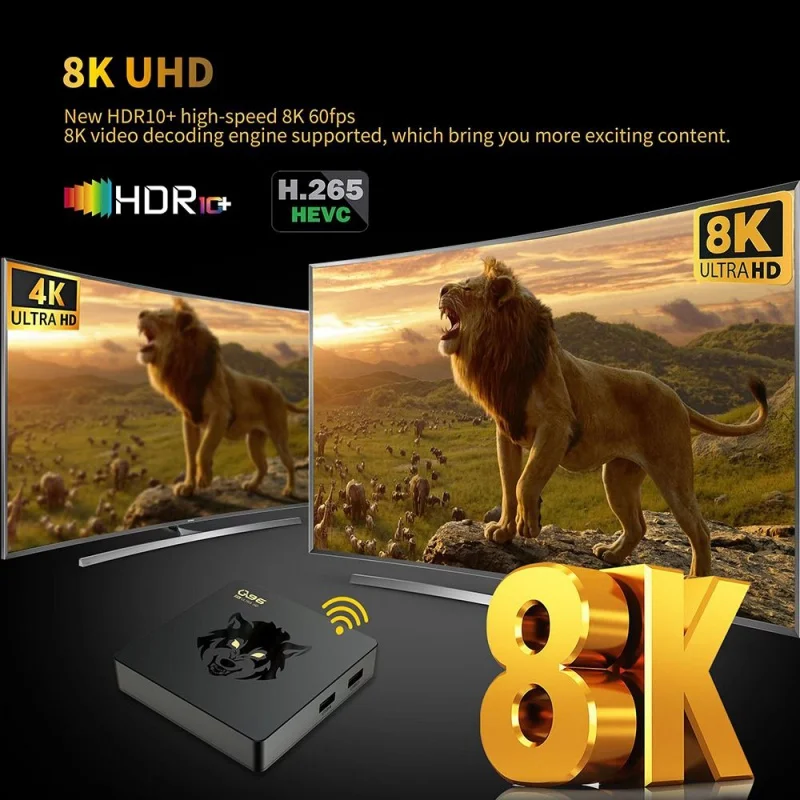 Q96 8K TV box IP60 Android 11 Amlogic S905 W2 Quad Core 2.4G 5G WiFi UHD HDR10 Media Plays More H. 265 3D Home Theaters TV Iptv