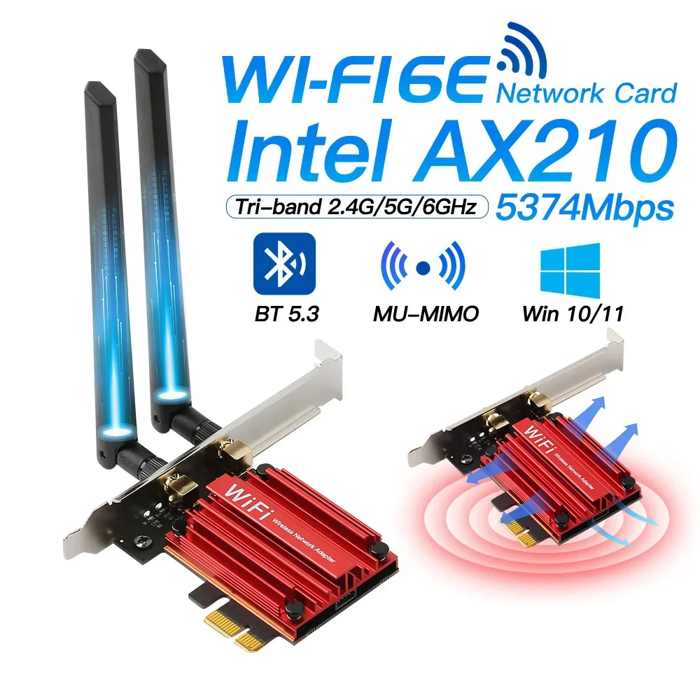 Placa de Rede sem Fio Intel-tri-band Wi-fi 6e Bluetooth 5.3 2.4ghz 5ghz 6ghz 802.11ax Ax210ngw Ax200ngw Ax200ngw