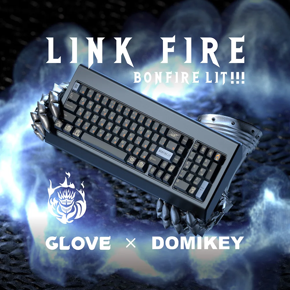 Luva x Domikey Cereja Ligação Fogo Abs Doubleshot Keycap para mx Stem Teclado Poker 87 104 Gh60 Xd64 Xd68 Xd87 Bm60 Bm65 Bm80 - Imagem 3
