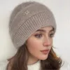 1pc Knit Hat With Lining, Women's Warm Ear Protection Winter Hat, Fashionable All-Match Design Suitable For Daily Wear And Skiin 1