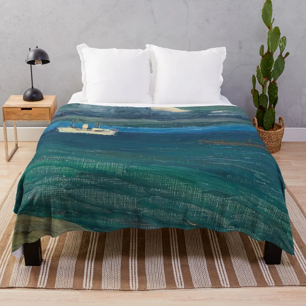 

Seascape with Steamer by Kandinsky Throw Blanket warm blanket for winter Soft Bed Blankets
