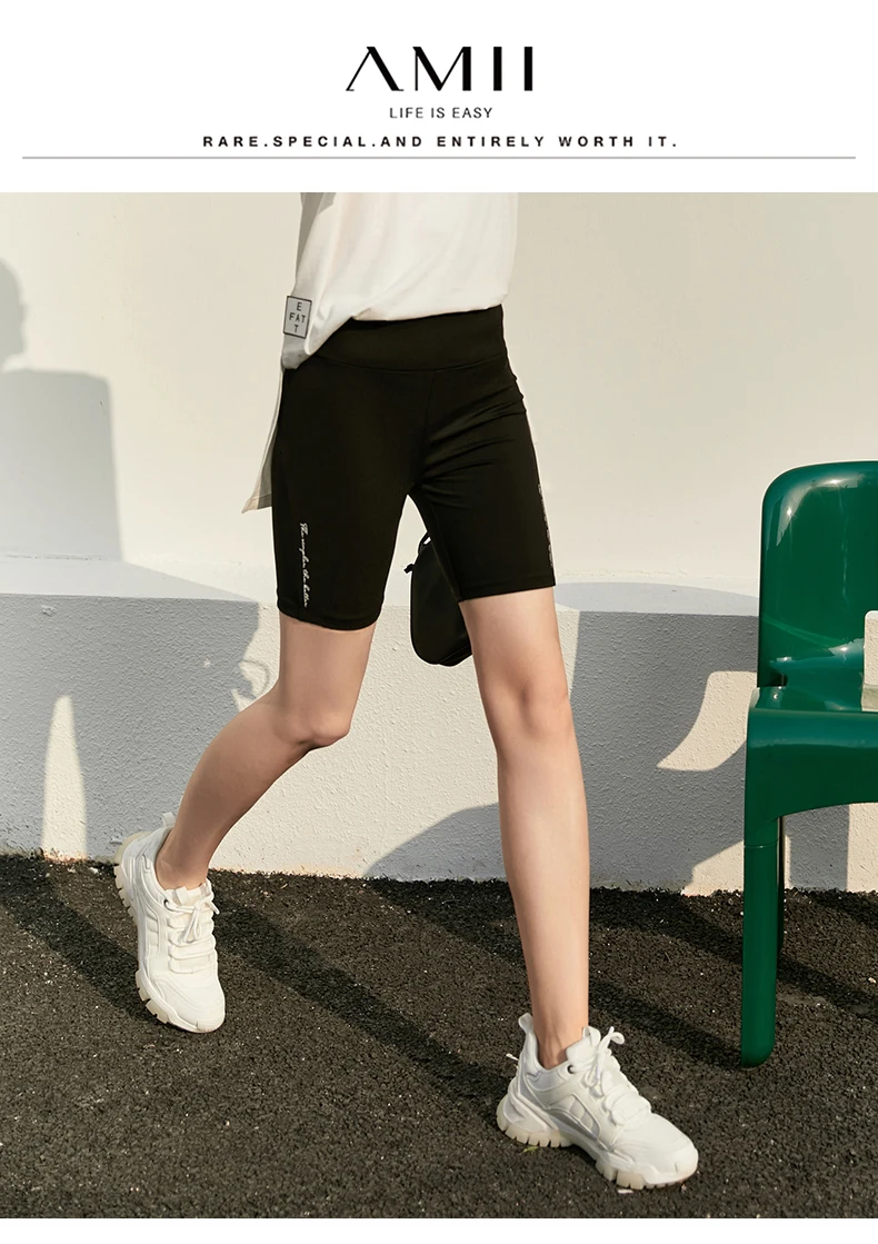 Amii Minimalist Spring Shorts Leggings For Women High Street Slim Skinny Pants Letter Print Black Shorts Female Legging 12230044 amazon leggings