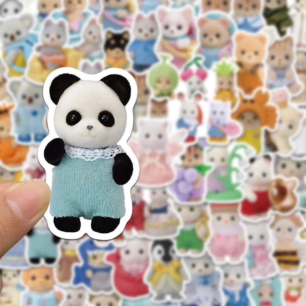 10/30/55pcs Cute Calico Critters Cartoon Stickers Decals for Kids Toy DIY Water Bottle Phone Notebook Kawaii Graffiti Sticker