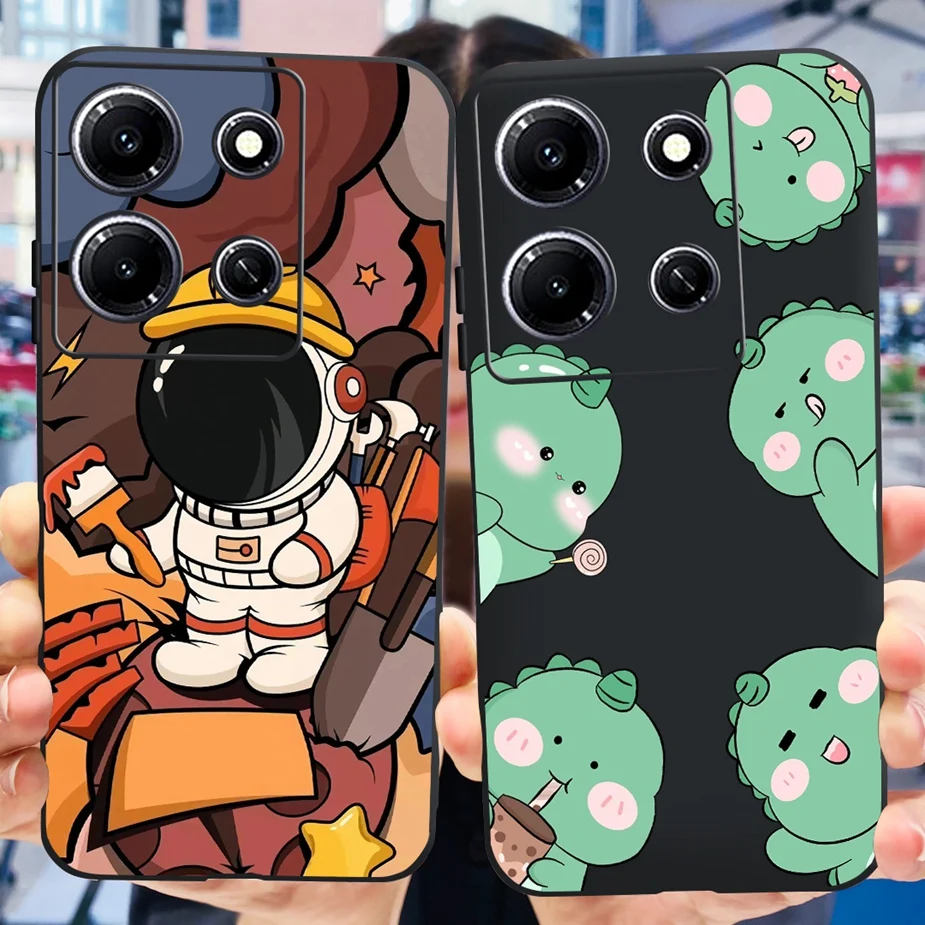 Cute Spaceman Dinosaur Soft Silicone Phone Case - Stylish Protective Bumper Cover