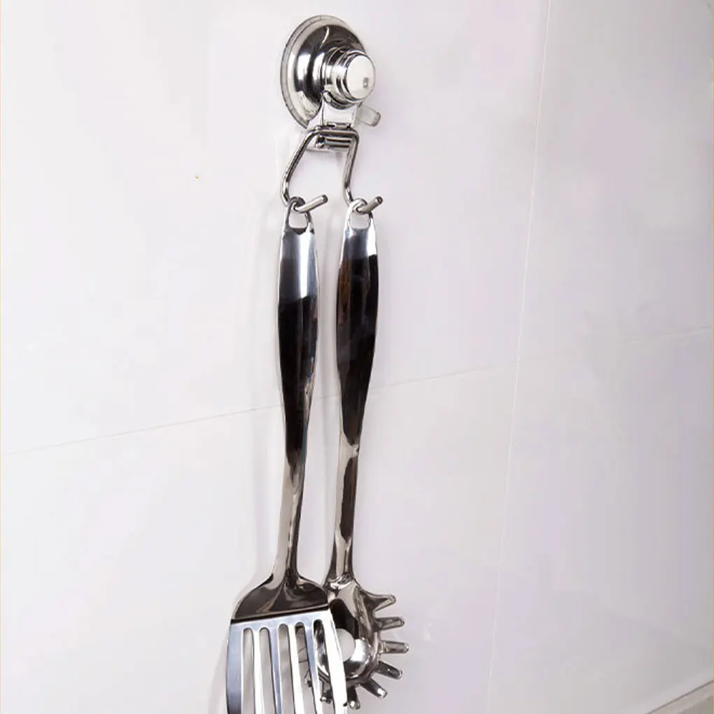 Vacuum Stainless Steel Suction Cup Hook Load capacity 7.5kg Double Hooks Wall Hook Kitchen And Bathroom Moisture-proof