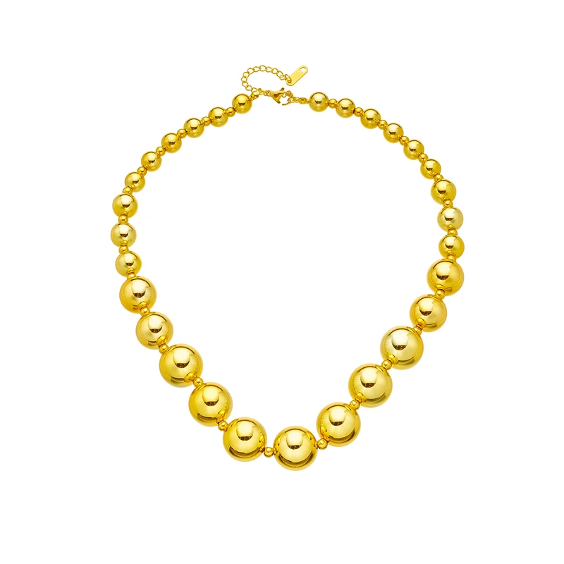 Stainless Steel Necklace Ball Chain Accessories for Women Trendy Design - Image 2