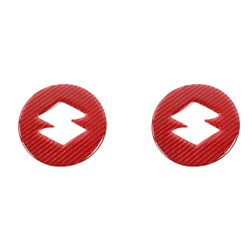 

2 шт., декоративные наклейки на Автомобильное рулевое колесо, аксессуары для Suzuki Jimny 2019-2022, красное углеродное волокно