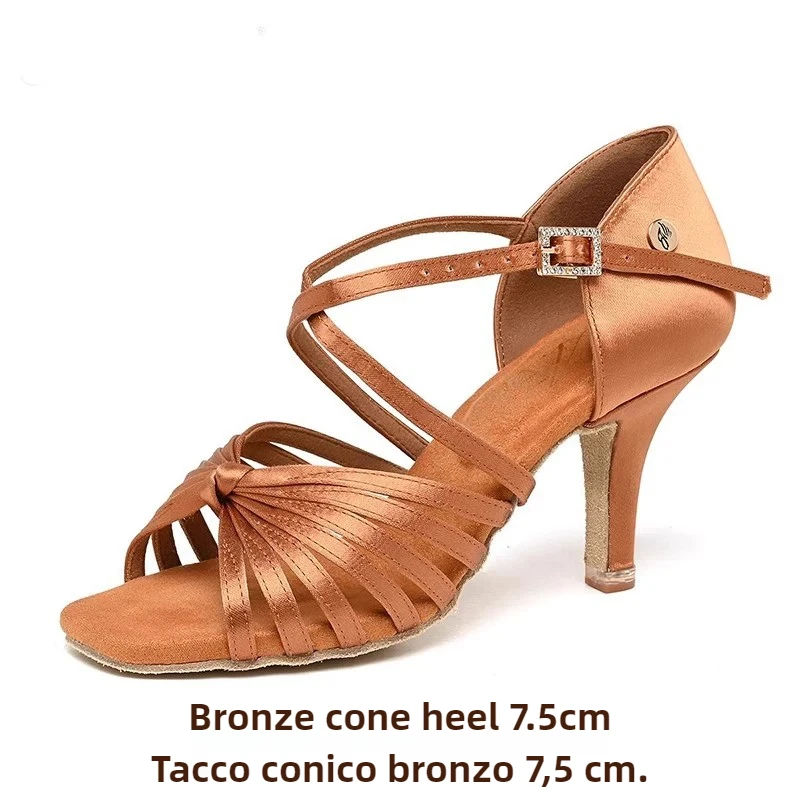 ตัวเลือกสินค้า รองเท้าเต้นลาติน U-Heel สำหรับผู้หญิง ส้นแท้ สวมใส่สบาย