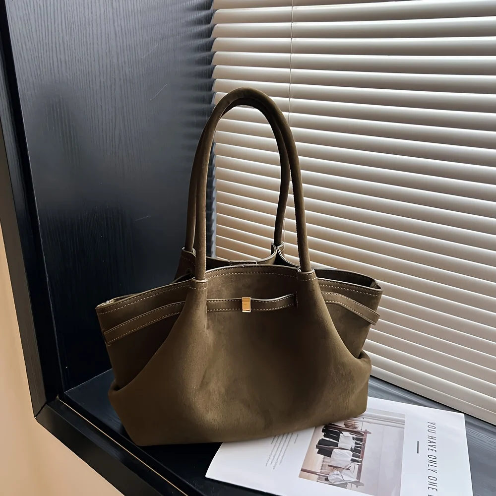 الخريف والشتاء جلد الأيل المخملية حقيبة تحت الإبط...