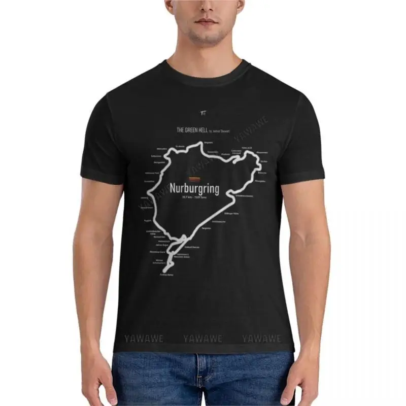 

Классическая мужская одежда Nurburgring, футболка с коротким рукавом, мужские винтажные футболки, одежда в стиле хиппи, черная футболка, мужские летние топы