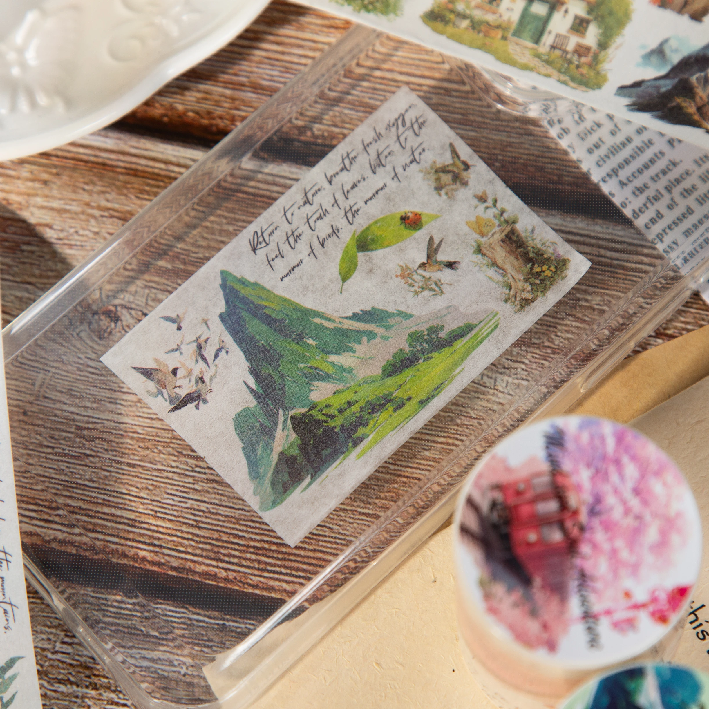 50mm * 2m vintage landscape Washi tape DIY decorative stickers note scrapbook Diary Album Junk Journal supplies 4