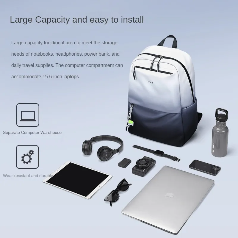 GOLF Gradient Backpack for Men's New Trendy Brand Fashion Computer Backpack for Junior, High School, and College Students