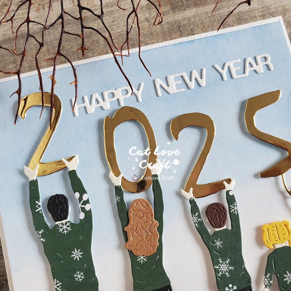 숫자를 들고 가족 배경 금속 절단 다이 스크랩북 스텐실 다이 컷 카드 만들기 공예 엠보싱 새로운 다이