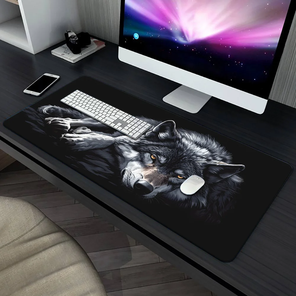 XXL wolf mouse pad keyboard and mouse