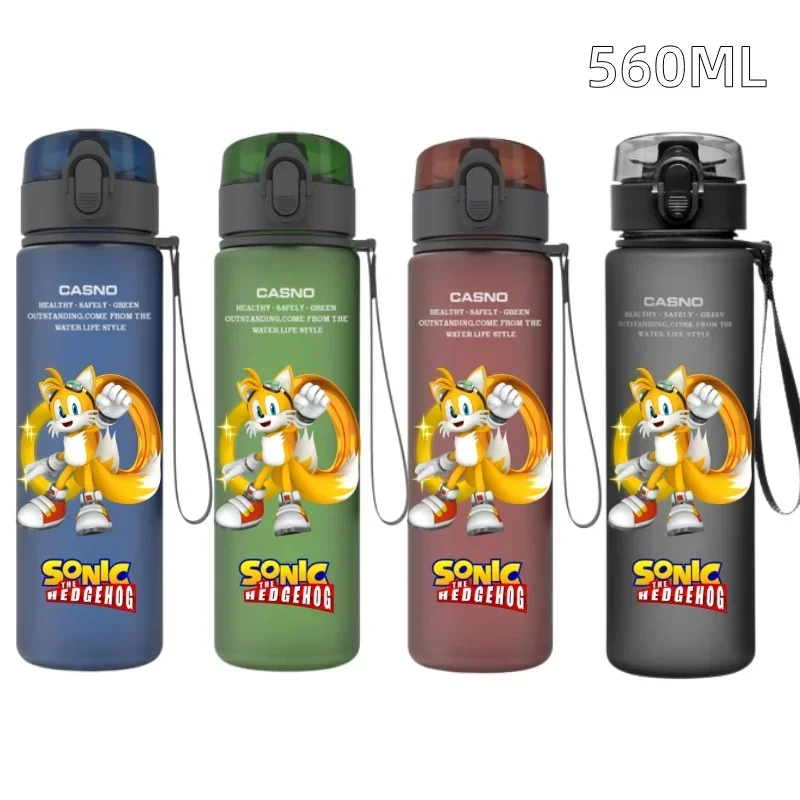 thumbnail image 1 of Nuevo diseño 560ML Sonic Hedgehog azul negro plástico PC a prueba de fugas taza de agua portátil para viajes al aire libre deportes regalo de vacaciones para niños, 1 of 5
