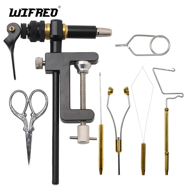 Wifreo C-clamp 360° Rotary Fly Tying Vise Tools Combo Kit 2mm Width Steel  Hardened