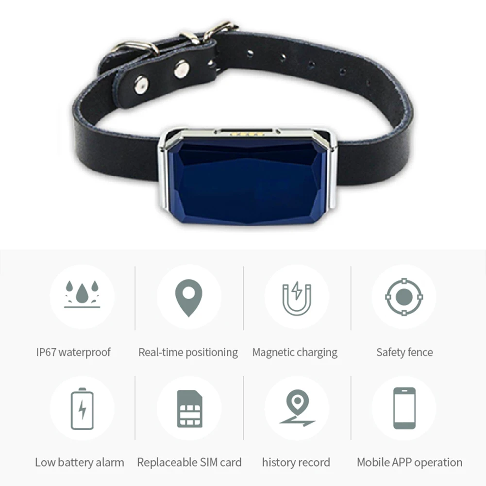 G12 Pet Locator GPS Wearable Smart Collar Pet Tracking Locator Waterproof IP67 Anti-lost Record Multifunctional for Kids Elderly
