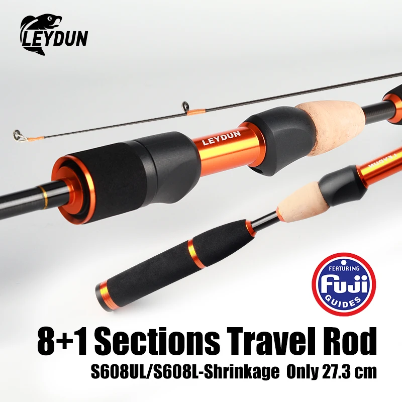 LEYDUN USOPP 8+1 Sections Fishing Rod S608UL S608L 27.3CM Travel