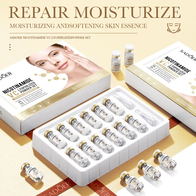 Niacinamide Whitening Face Serum  Freeze-Dried Podwer Set Shrink Pores Hydrating Brighten Anti-Aging Anti Wrinkle Skin Care 2