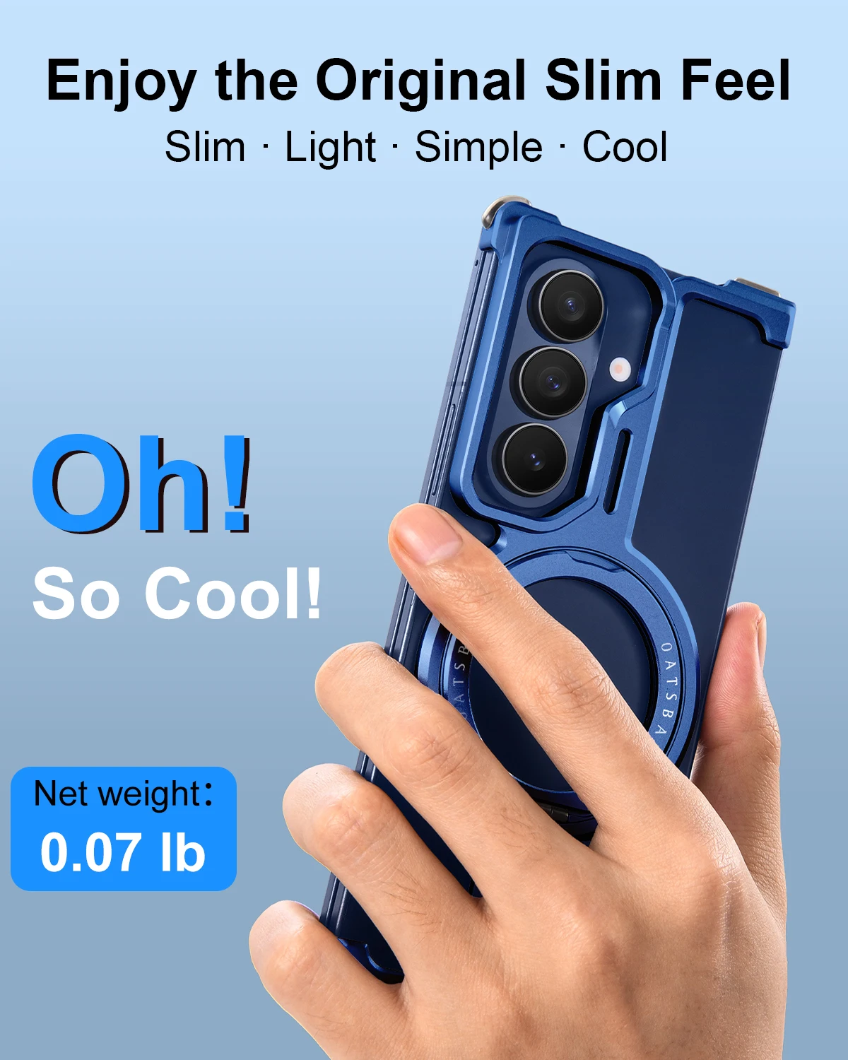 Eary for Samsung Galaxy Z Fold 7 Phone Case with 360°Rotating Ring Stand for Magsafe Wireless Charging Frameless Drop Protection