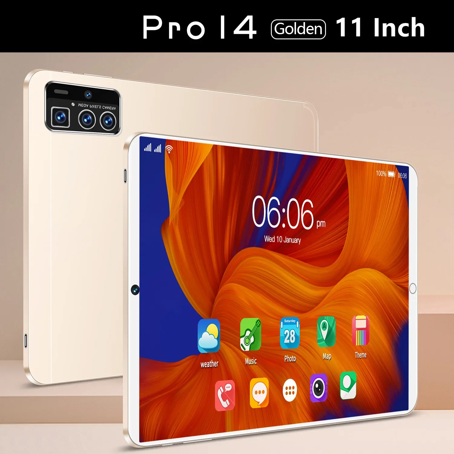 thumbnail image 1 of Tableta de 11 pulgadas, versión global 2023, Android 12, 16 GB, 1 TB, doble SIM, 10 núcleos, WPS, GPS, Bluetooth, red 5G, GPS, WPS, tableta, PC, iPad, 1 of 5