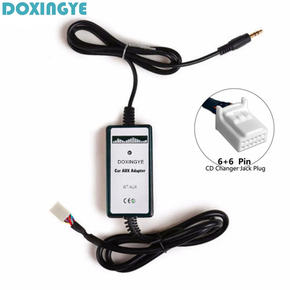 

DOXINGYE 3.5MM Aux-in Radio Digital CD Changer Adapter MP3 Player For Toyota Lexus Corolla 6 + 6PIN Interface Series CD Quality