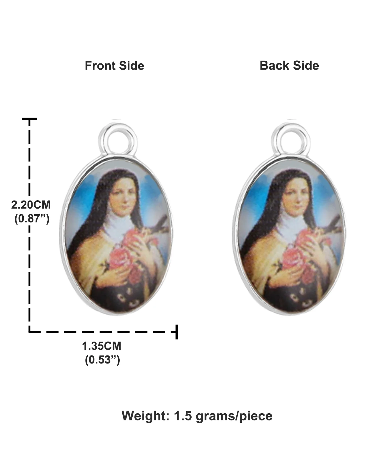 30 Teile/los St. Therese Charms Bunte Heilige Symbol Anhänger DIY Rosenkranz Kopel Halskette Religiöse Andenken Schmuck Machen Teile – Detail 2