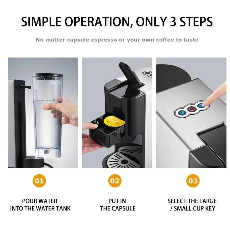 220V 1450W 0.8L Household Capsule Coffee Machine Italian Capsule Small Multifunctional Coffee Machine 3