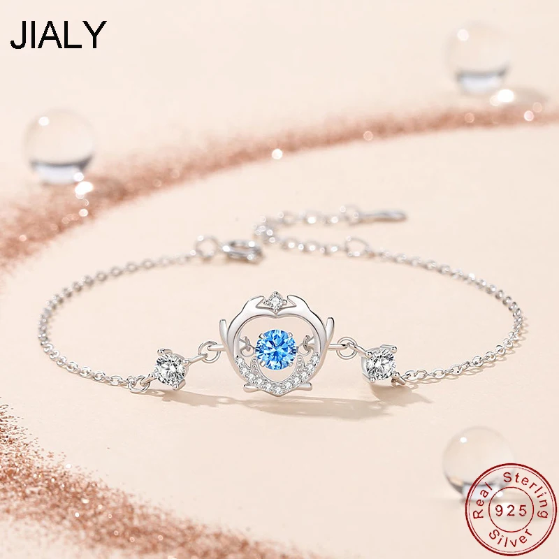 

JIALY European Pave AAA CZ LOVE Antlers S925 Sterling Silver Bracelet For Women Birthday Party Gift Wedding Jewelry