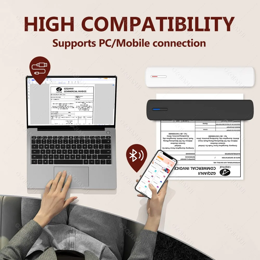 Wireless Bluetooth Tattoo Transfer Stencil Printer C80 Portable A4 Thermal Printer 210/216mm Two-in-One Compatible with Phone&PC