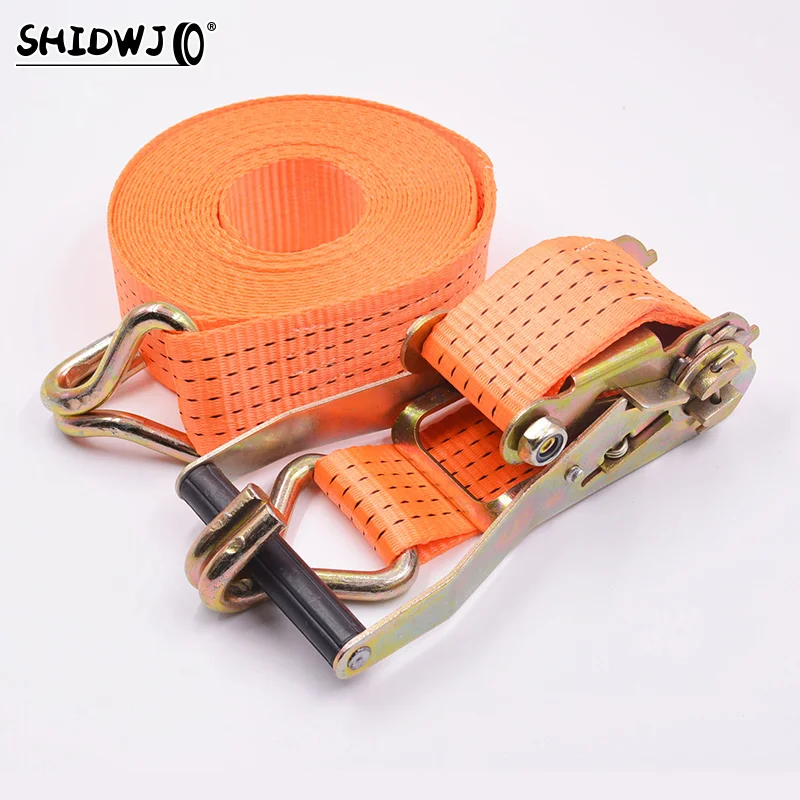 1pcs Adjustable Secure Tie-Down For Safe Luggage Transport Heavy-Duty Car And Truck Front Cargo Ratchet Strap With Metal Buckle