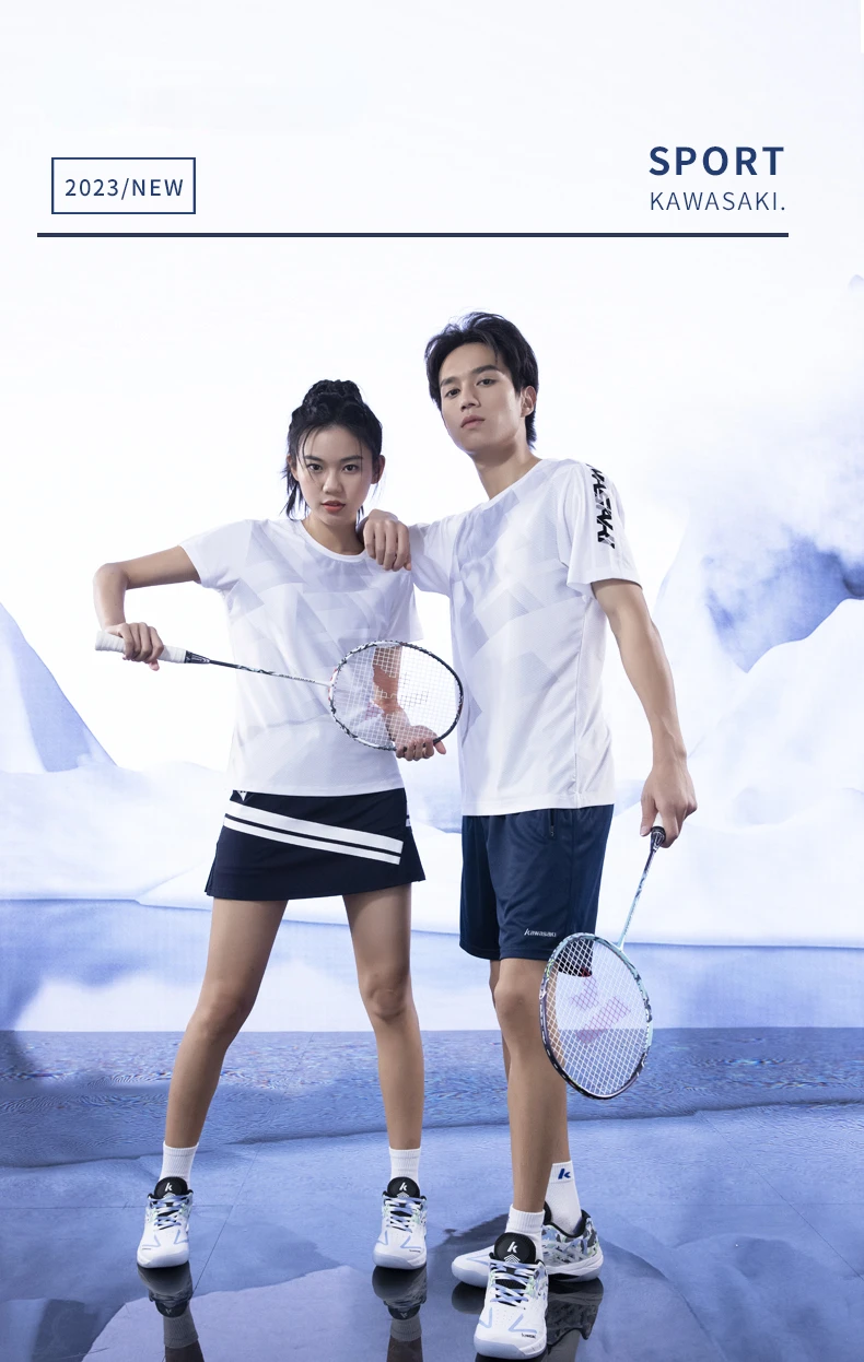 Summer Kawasaki Tennis t-shirt match badminton short sleeve