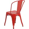 Commercial Grade Red Metal Stackable Chair Indoor Outdoor Lightweight Durable Heavy Duty Steel Frame No Assembly Required 6