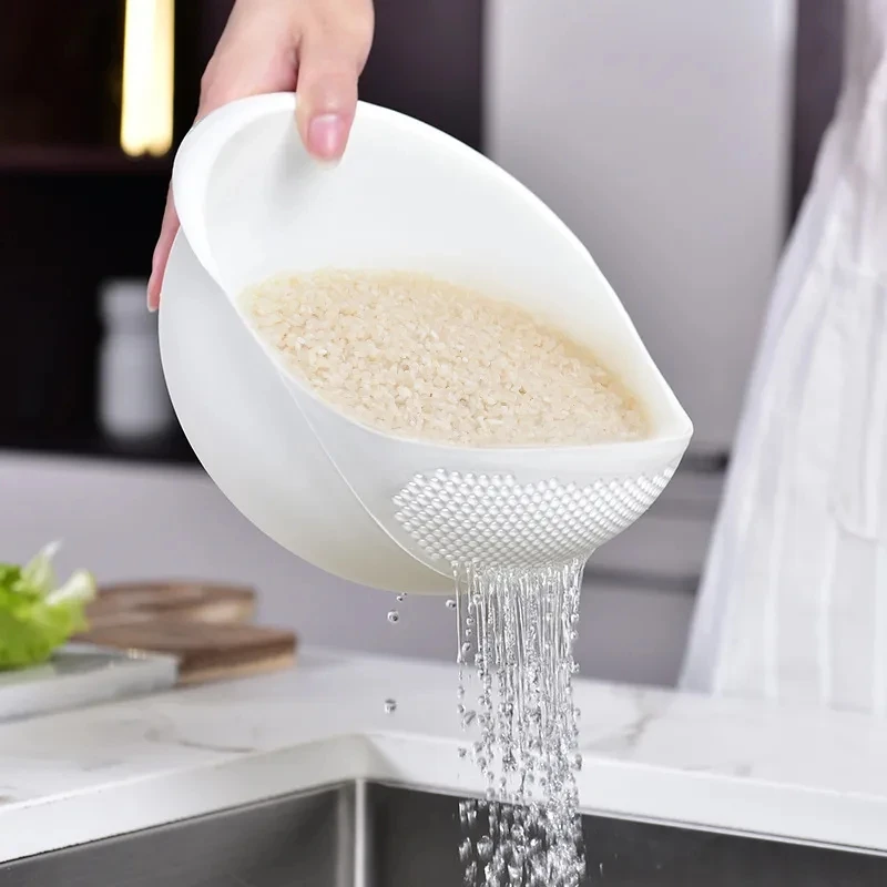 

Plastic Colander Kitchen Drain Basket with Handles Rice Bowl Strainer Strainer Basket Sink Drain Kitchen Tools