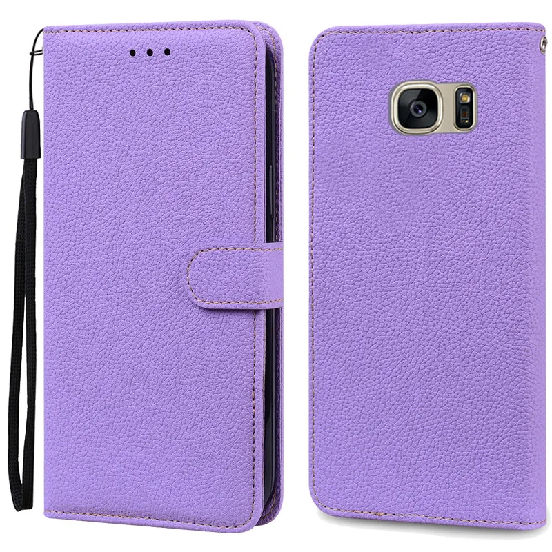 Luxury Leather Wallet Flip Case - Soft Protective Cover for Samsung Galaxy S7 Edge