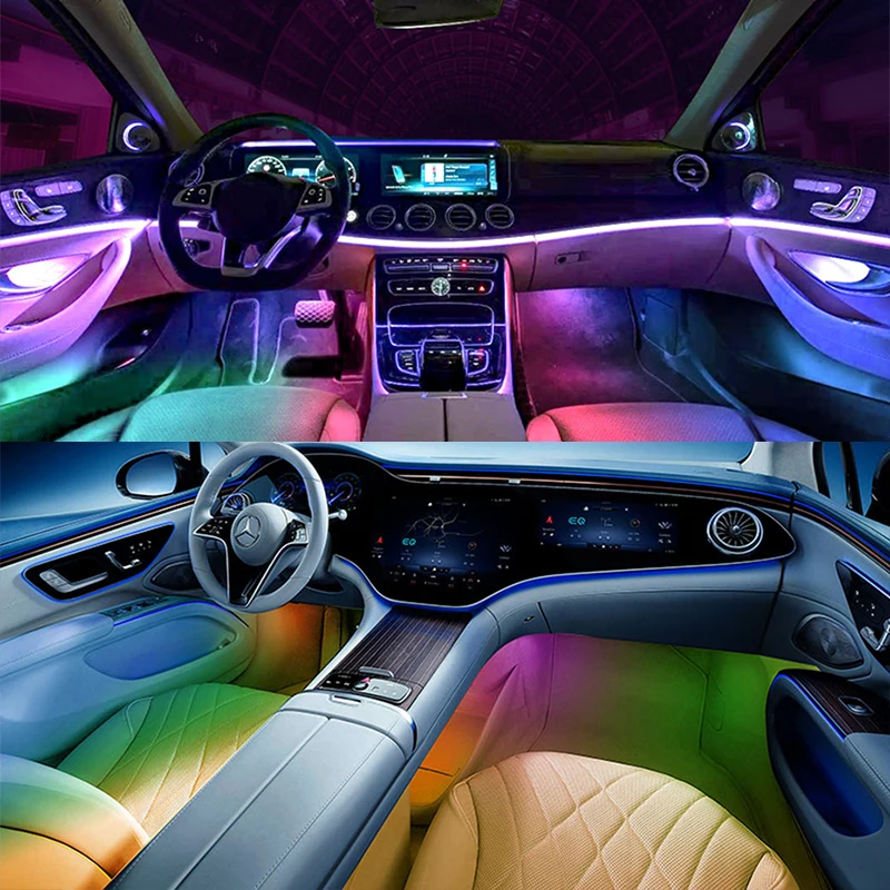 LED Streifen Lichter Auto Innen Dekoration Licht Bar APP Control RGB Neon  Beleuchtung Für Auto Motorrad Atmosphäre Umgebungs Lampe 12V - AliExpress