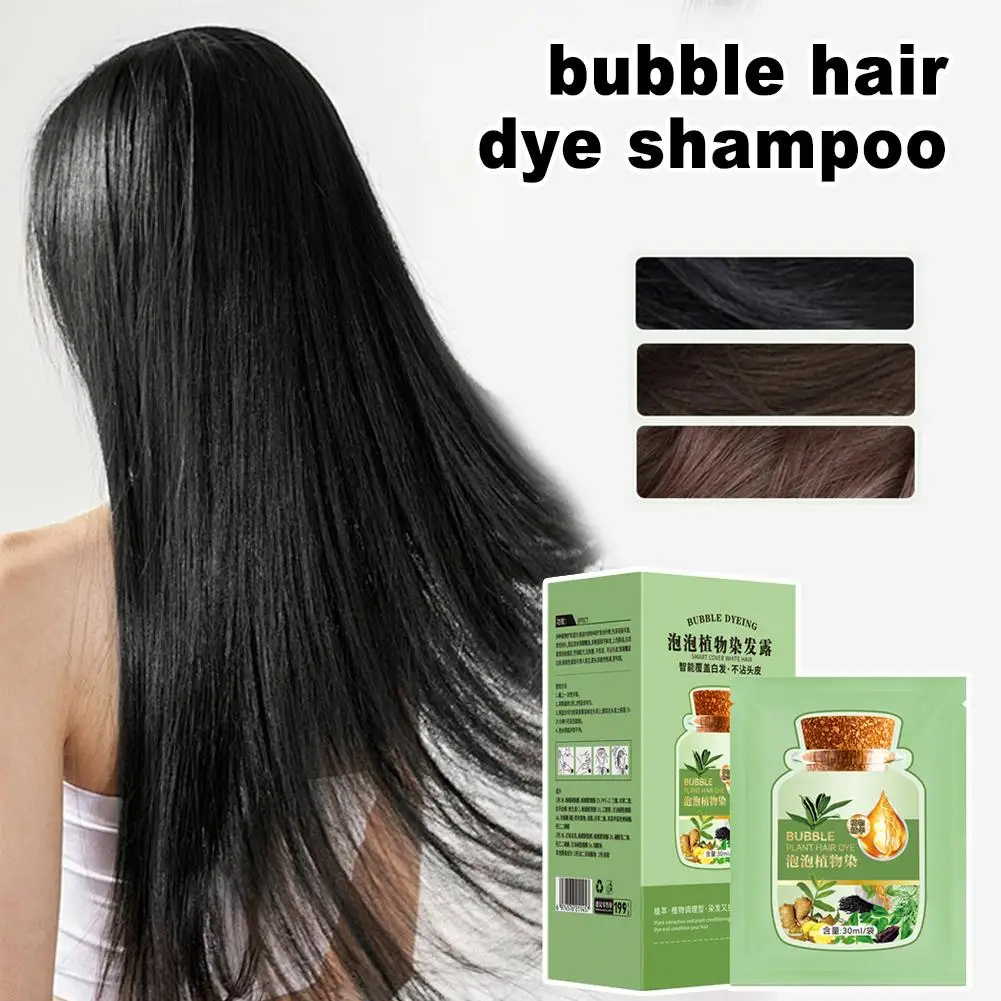 

30ml*10pcs Bubble Hair Dye Shampoo Natural Plant Bubble Hair Color Hair Effective Hair Convenient Long-lasting And Coloring U8d3