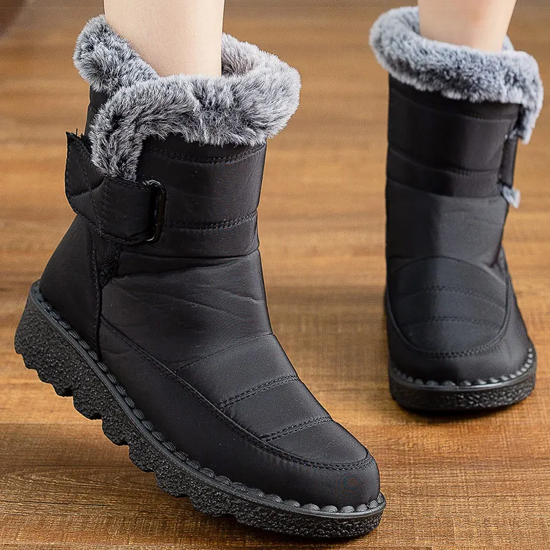 Women's Boots Fashion Winter Boots With Super Warm Fur Botas Mujer 2025 Winter Shoes Woman Snow Boots Elegant Woman Heeled Shoes