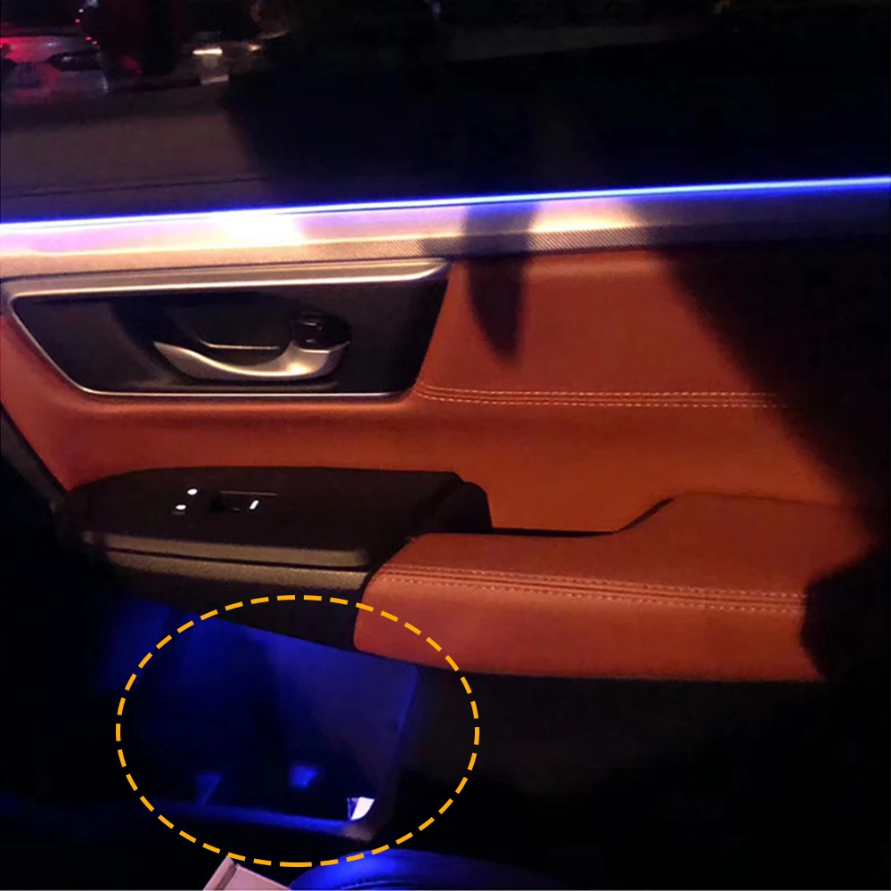 PMFC Atmosphere Lamp Car Interior Ambient Light Door Storage Box Light Ice Blue/64 Colors For Toyota RAV4/Wildlander 2019-2020